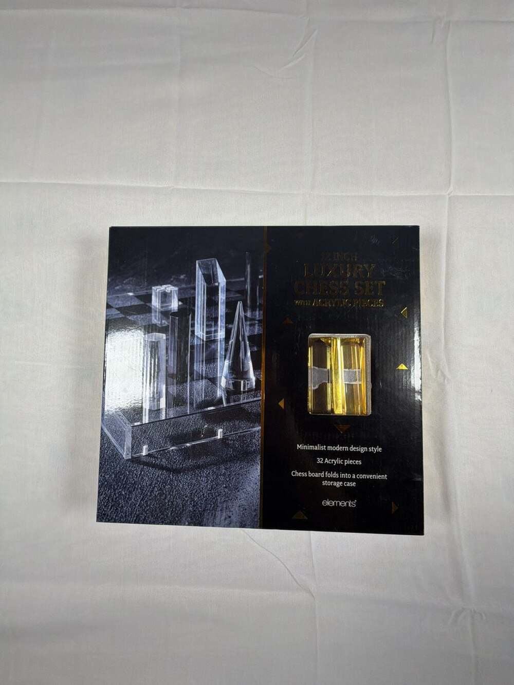 NEW Elements 12 Inch Luxury Minimalist Modern Acrylic Chess Set